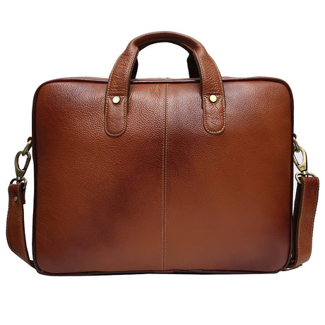 A brown leather briefcase