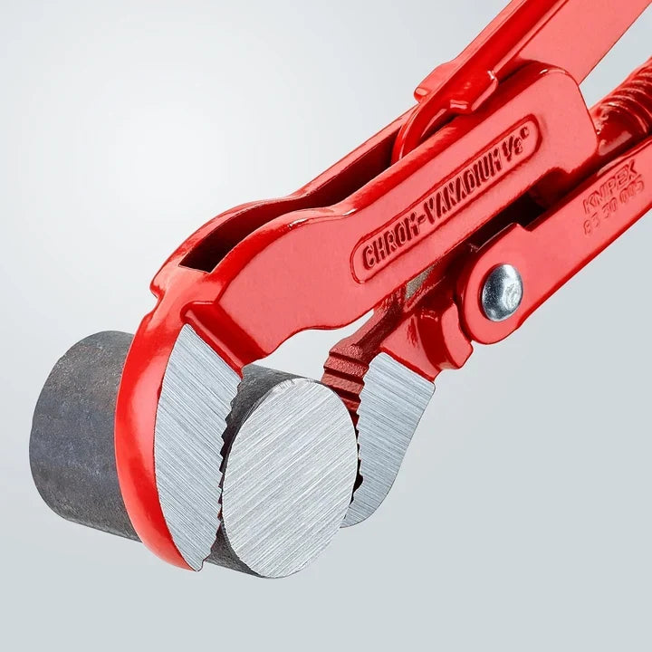 Knipex pipe wrench gripping metal pipe