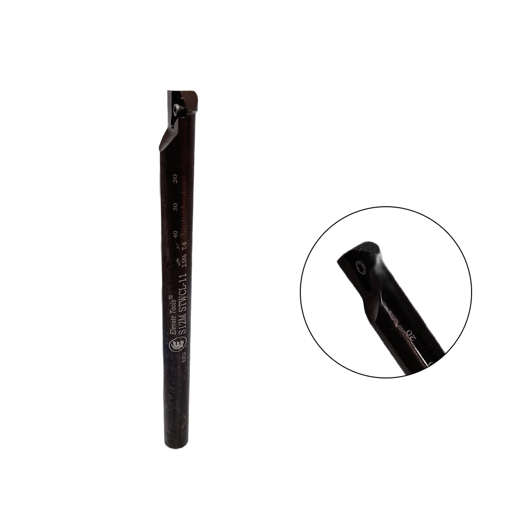 Black metal tool bit with detailed text