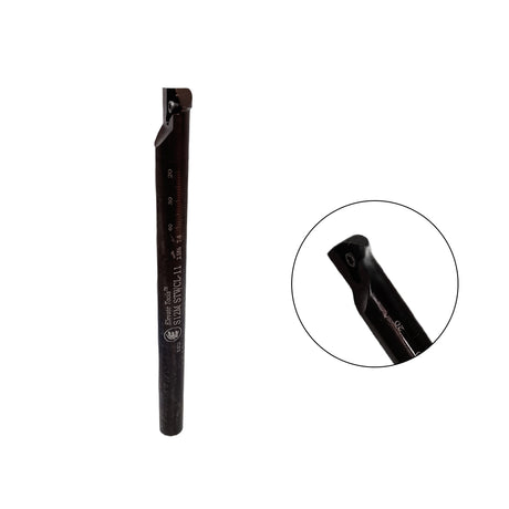 Black metal tool bit with detailed text