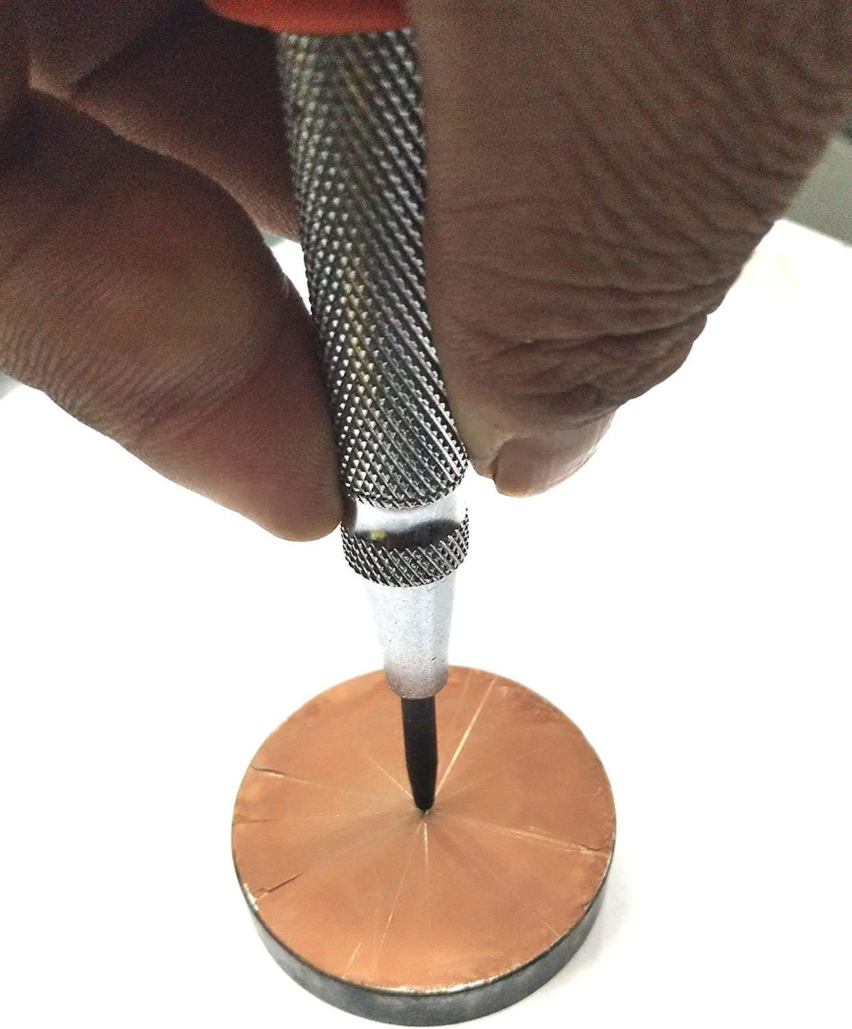 Easy Grip Automatic Center Centre Hole Punch Tool- Adjustable Punch Force- DIY Hand Tool