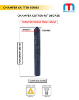 45 Degree Chamfer Cutter TCMT11 pack of 1