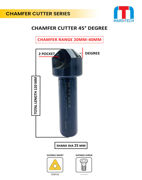 45 Degree Chamfer Cutter TCMT16T3 pack of 1