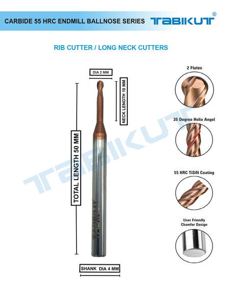 2 mm ball nose cutter