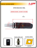 Technical diagram of a micro boring bar