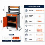 Orange and grey tool cart