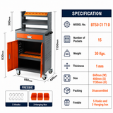 Orange and grey tool cart