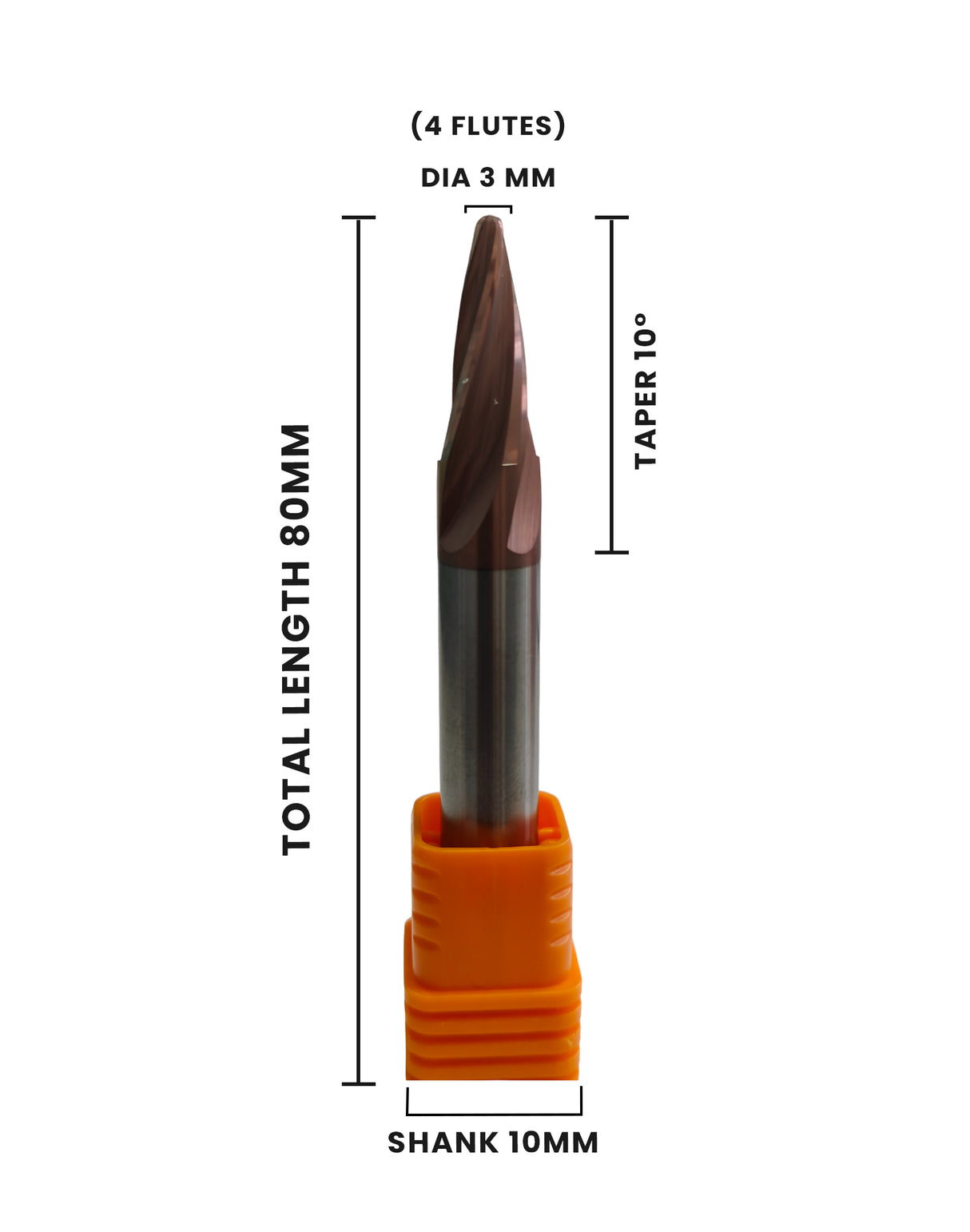 3 mm taper ballnose end mill