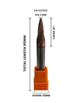 3 mm taper ballnose end mill