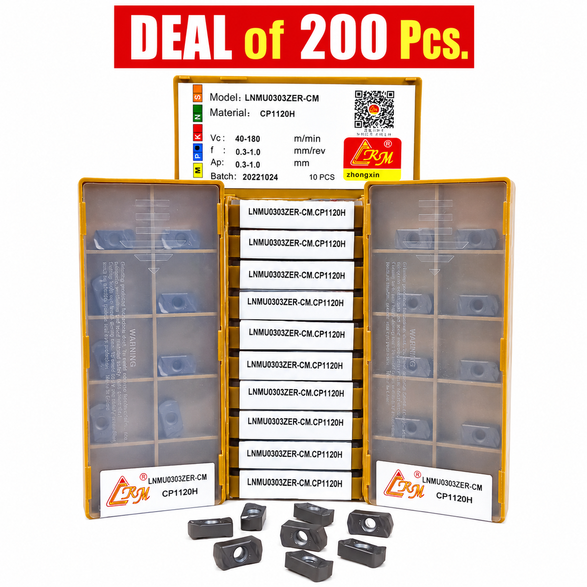 200 pieces CNC carbide milling inserts