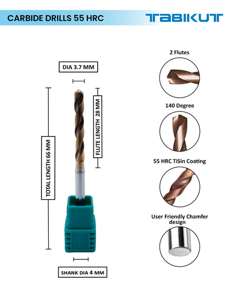 Tabikut drill 3 mm to 3.9 mm pack of 1 (1 piece as per size choosen )