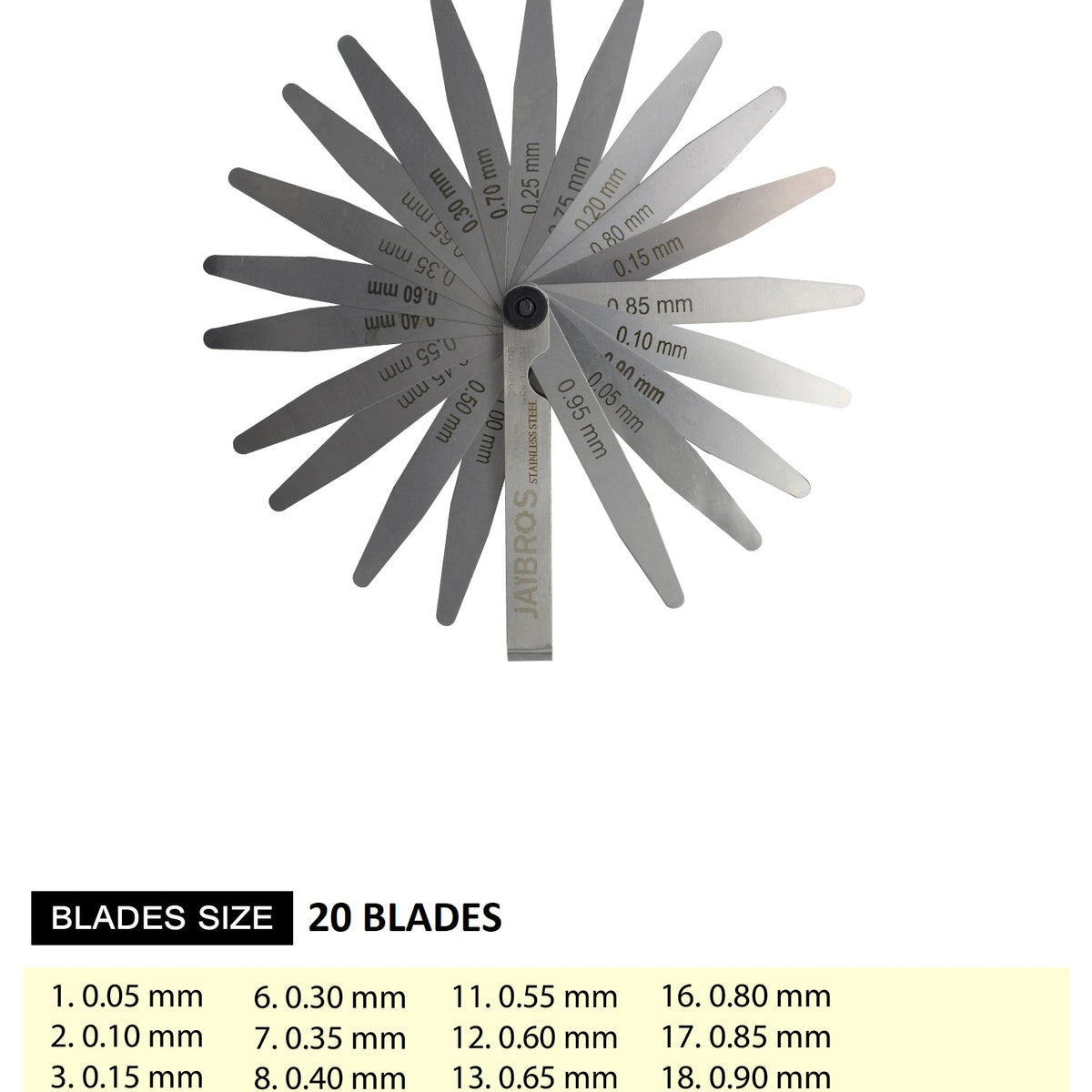 Buy Thickness Gage Feeler Gauge | 13-26 Blades | Stainless – Jaibros