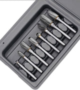 Carbide rotary burr set with case