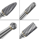 Double cut carbide rotary burr heads
