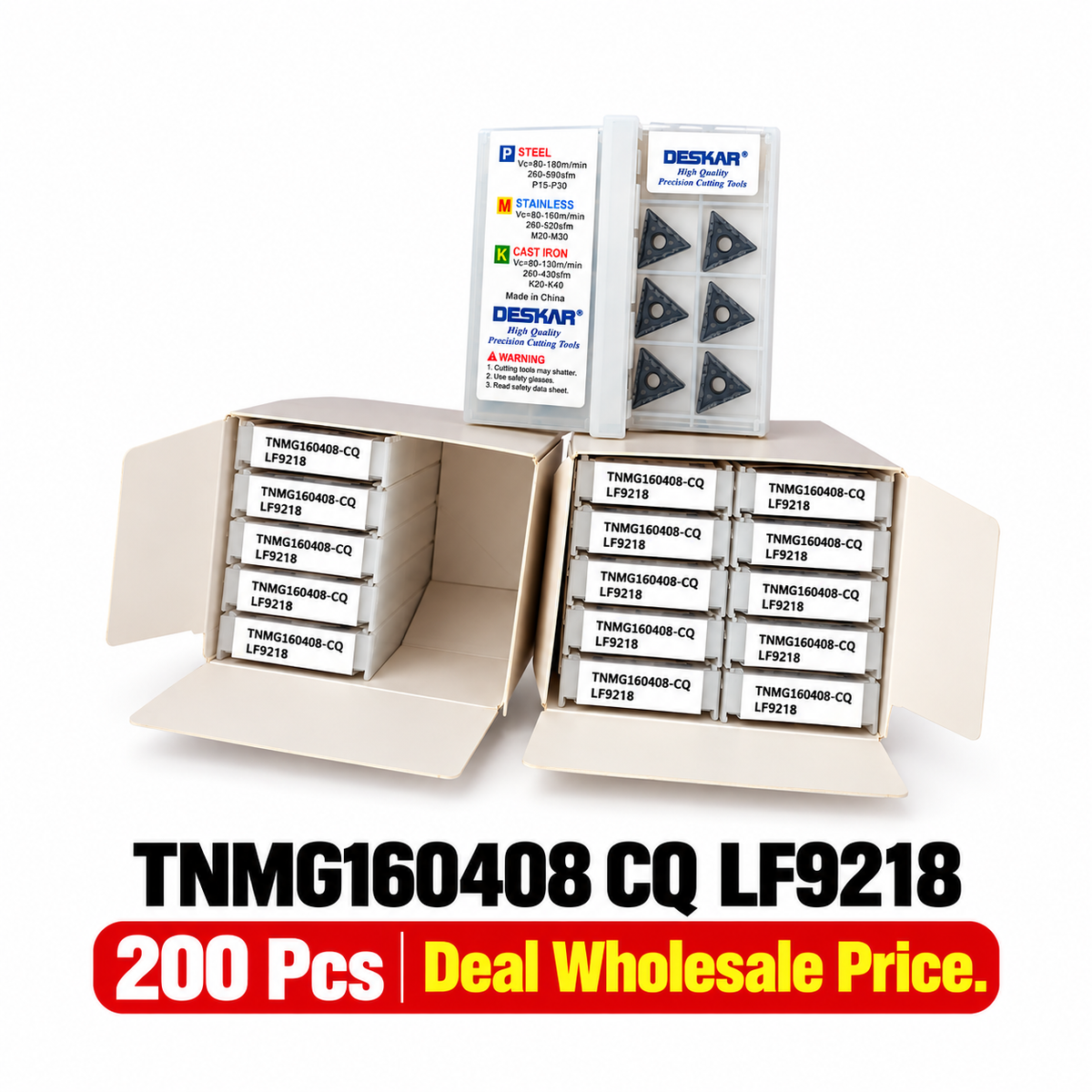 Deskar TNMG160408 CQ LF9218 Cutting Inserts (200 Pcs Wholesale Deal)