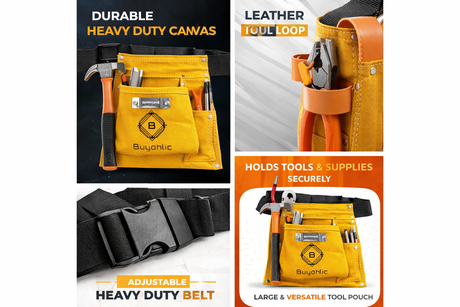 Canvas tool pouch features