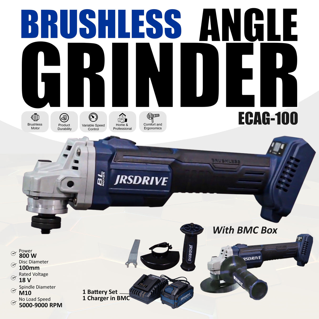 JRSDRIVE Angle Grinder