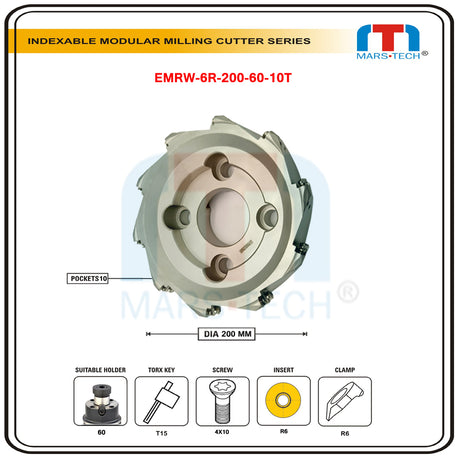 R6 Bull Cutter RPMT1204 For Dia 50/63/80/100/125/160 Mould Facing Cutter pack of 1