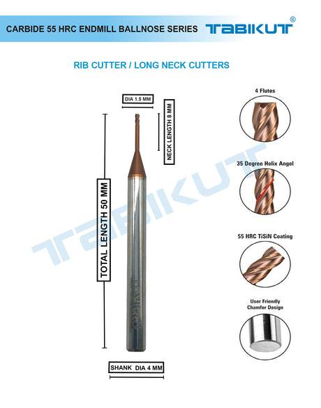 1.5 mm ball nose cutter