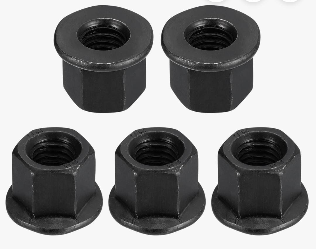 Black flange hex nuts set