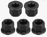Black flange hex nuts set