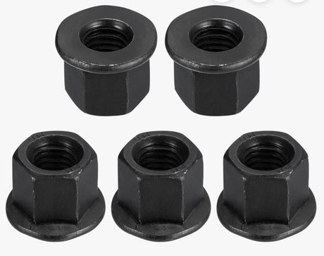 Black flange hex nuts set