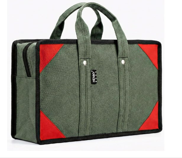 HENNY BAGS Canvas Tool Bag. Extra Heavy Duty Tool Bag for Electrician, Technician,Service Engineer,Mechanic, Plumber, Carpenter|ProMax Strong Canvas Tool Bag with 2 Inside Zipper Pockets