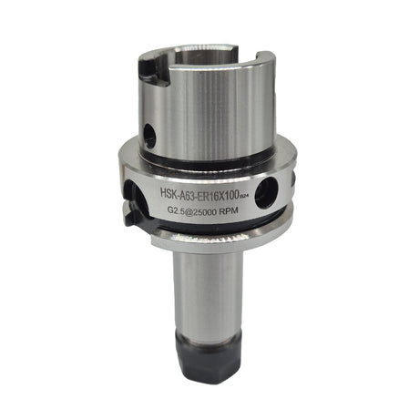 HSK63 ER16 collet chuck in 100 and 160 length pack of 1