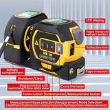 Buyohlic 3-in-1 Laser Tape Measure 196 Ft Rechargeable Laser Measurement Tool & 16Ft Measuring Tape Movable Magnetic Hook Pythagorean Mode, Measure Distance, Area and Volume