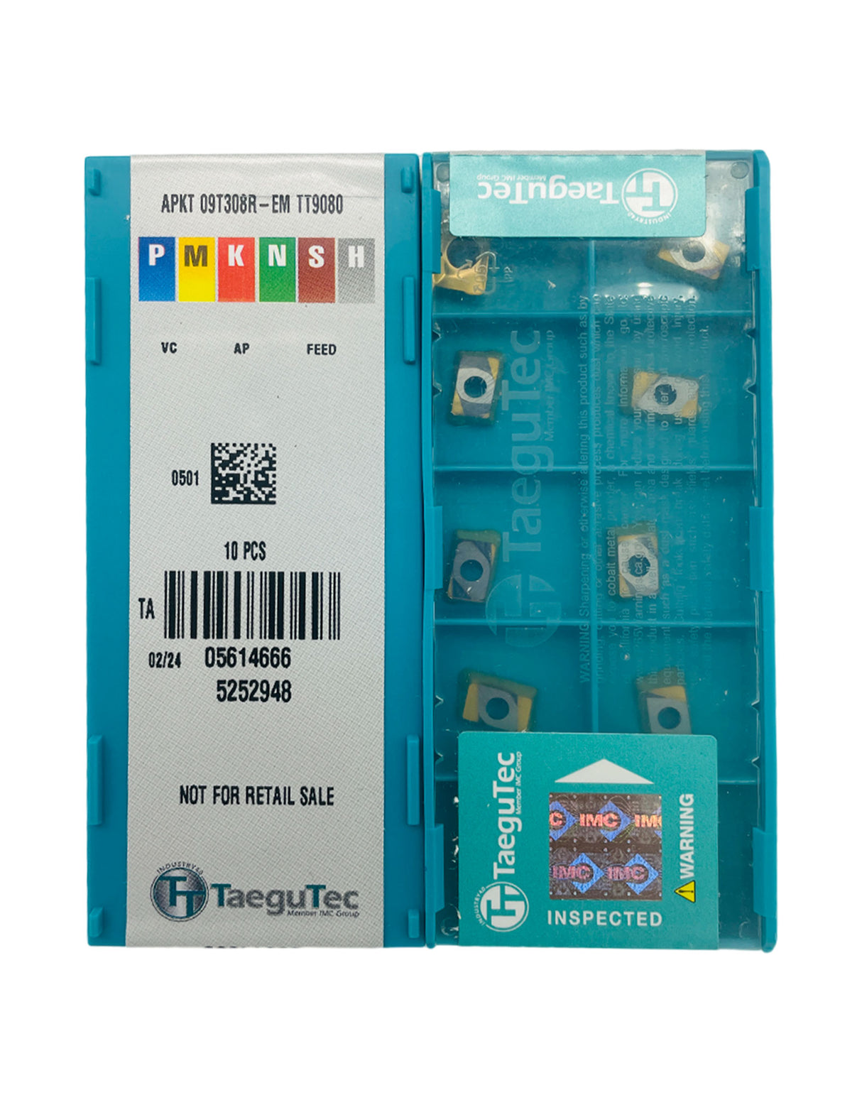 TaeguTec APKT09T308R-EM TT9080 milling inserts