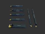Set of seven lathe tools