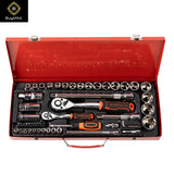 Red Tool Box with Socket Set