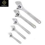 Set of five steel adjustable wrenches