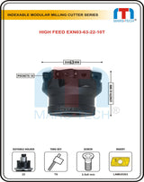  indexable modular milling cutter