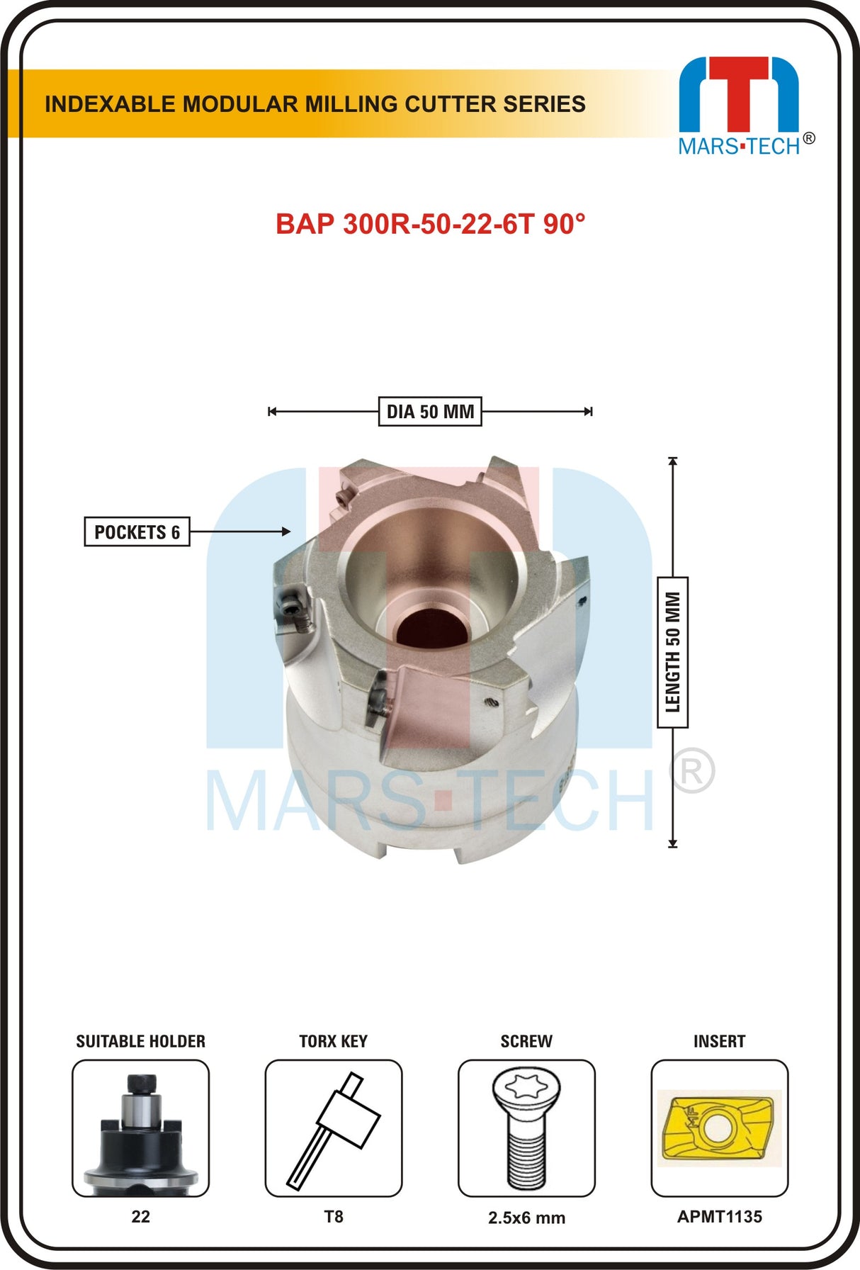 Mars-Tech indexable modular milling cutter