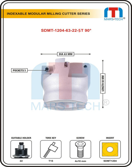 Mars-Tech indexable modular milling cutter 