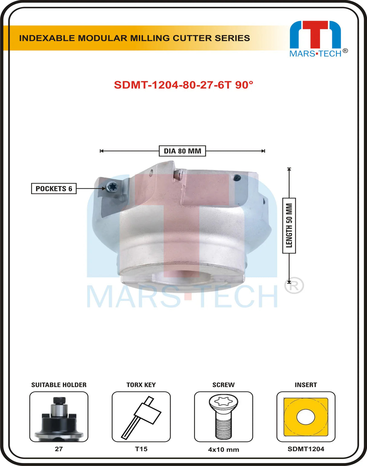 Indexable modular milling cutter 