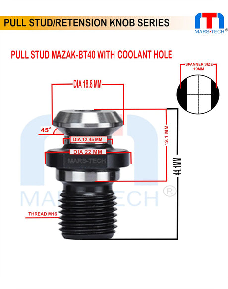 Mazak BT40 Coolant Retention Knob 