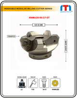 Indexable modular milling cutter with dimensions and specifications 