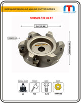 Indexable modular milling cutter with dimensions and specifications 