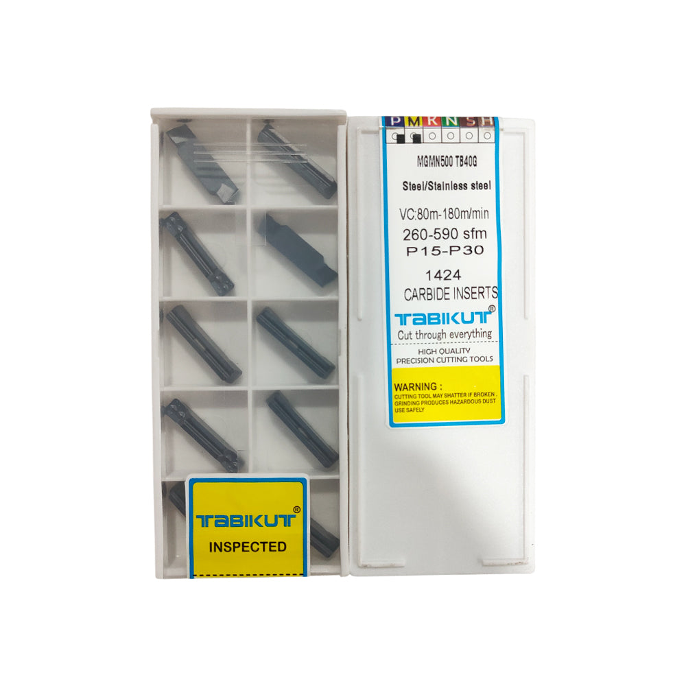 Set of carbide inserts in a box 