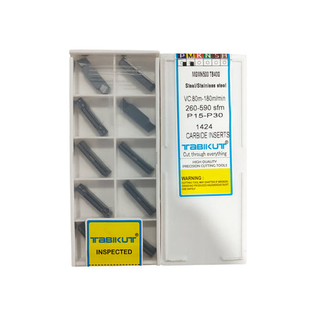 Set of carbide inserts in a box 