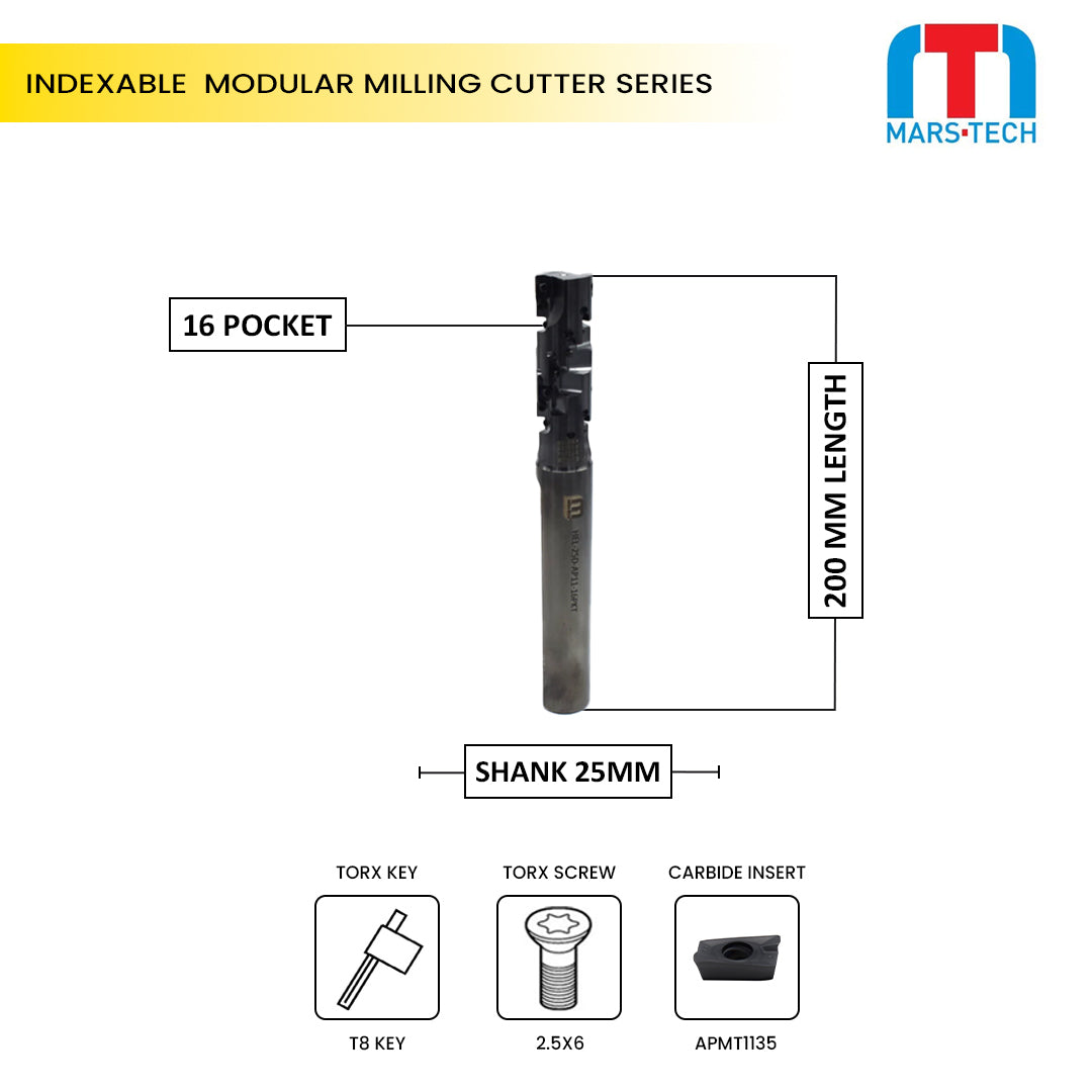 Indexable modular milling cutter