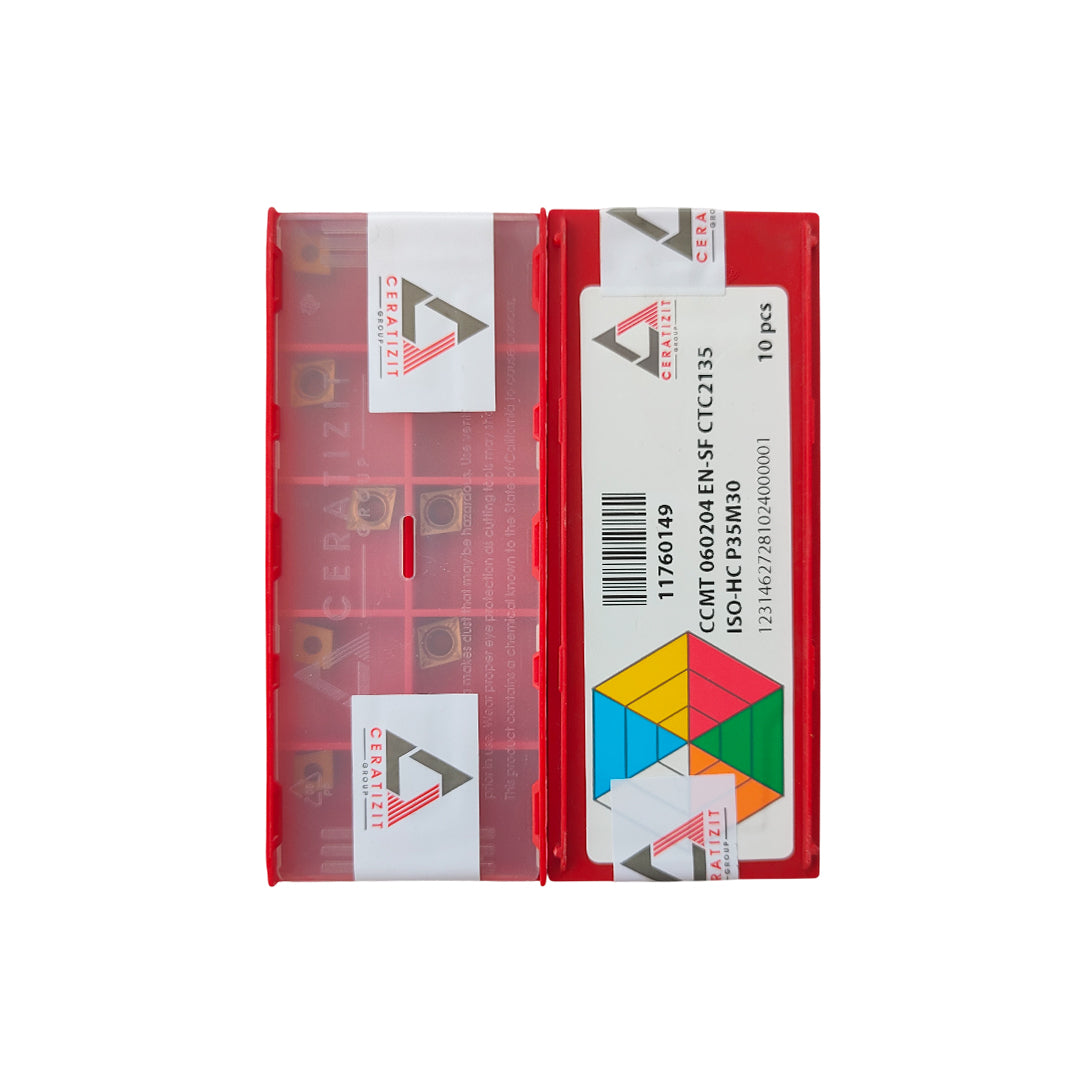 Red packaging with geometric design
