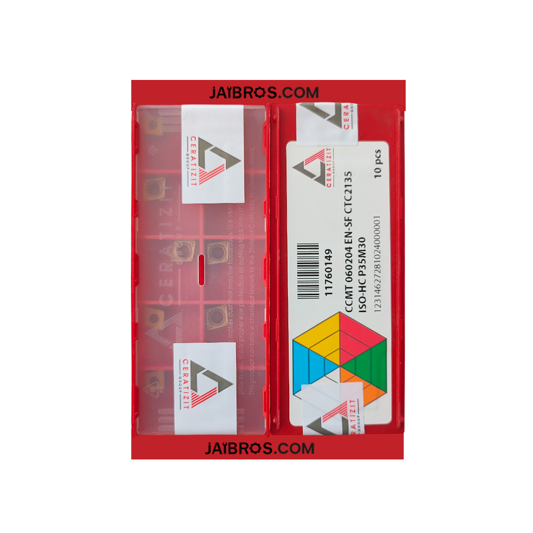 Ceratizit ccmt060204/08 turning insert ctc2135 pack of 10