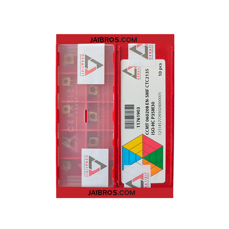 Red packaging of metal cutting inserts 