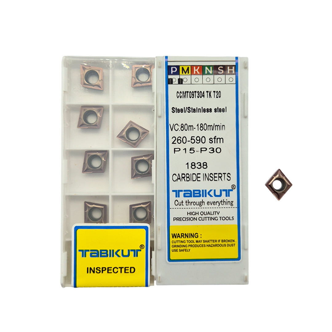 Jaibros T20 Grade Carbide Inserts for Steel – 10 Pcs Pack