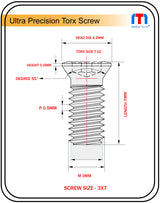 3x7mm Torx Precision Screws	