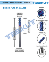 buy 4 mm long shank carbide endmill 65 HRC India