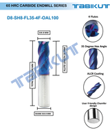 buy 8 mm carbide endmill 65 HRC long length online